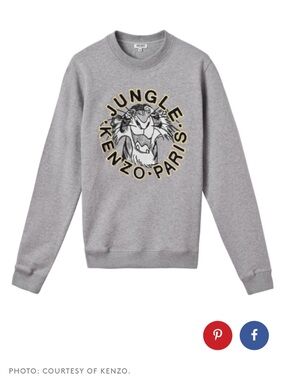 Retro circa 2016 Kenzo x Jungle Book Gray Crewneck Sweatshirt